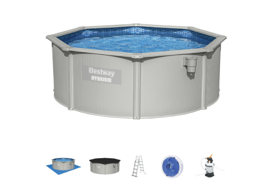 Set piscina Hydrium grigio chiaro da 360x120 cm