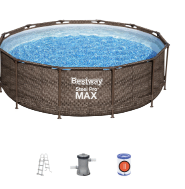 Set piscina da 366x100 cm effetto rattan