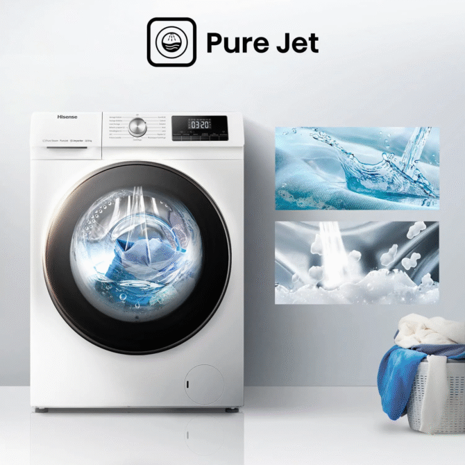 Hisense Lavasciuga Slim 10+6 Kg Classe A Profondità 61 cm Centrifuga 1400 giri Inverter Funzione Vapore colore Bianco - WDQA1014EVJM - immagine 4