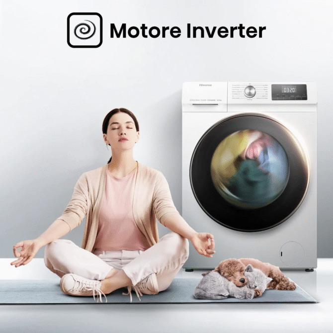 Hisense Lavasciuga Slim 10+6 Kg Classe A Profondità 61 cm Centrifuga 1400 giri Inverter Funzione Vapore colore Bianco - WDQA1014EVJM - immagine 6