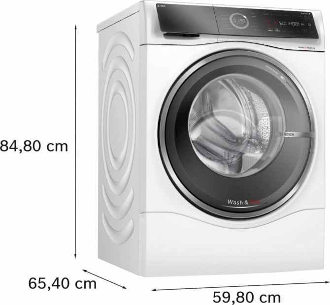 Bosch Lavasciuga 10.5+6 Kg Classe D Profondità 62 cm Centrifuga 1400 giri Inverter Vapore Wash&Dry colore Bianco - WNC254A0IT Serie 8 - immagine 9