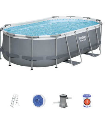 Set piscina da 427x250x100 cm grigio scuro