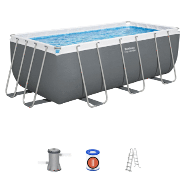 Set piscina grigio scuro da 412x201x122 cm