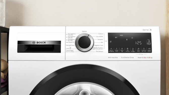 Bosch Lavasciuga 10.5+6 Kg Classe D Profondità 59 cm Centrifuga 1400 giri Motore Inverter colore Bianco - WNG25400IT Serie 6 - immagine 5