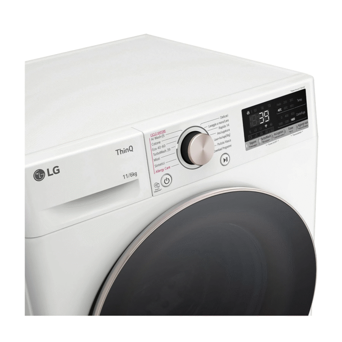 Lg Lavasciuga 11+6 Kg Classe A Profondità 56,5 cm Centrifuga 1400 giri Inverter Funzione Vapore - D4R7011TSWG Ai Dd - immagine 10