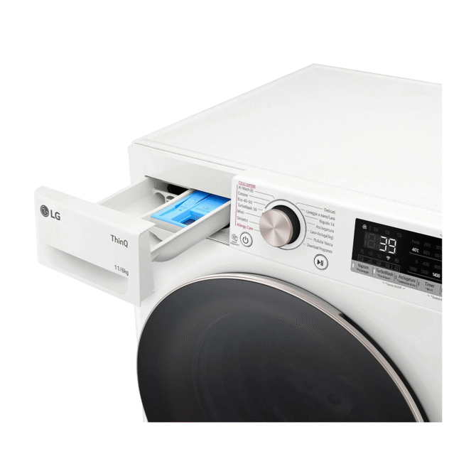Lg Lavasciuga 11+6 Kg Classe A Profondità 56,5 cm Centrifuga 1400 giri Inverter Funzione Vapore - D4R7011TSWG Ai Dd - immagine 3