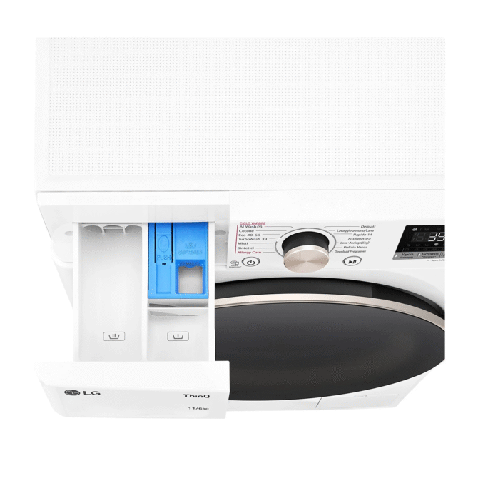 Lg Lavasciuga 11+6 Kg Classe A Profondità 56,5 cm Centrifuga 1400 giri Inverter Funzione Vapore - D4R7011TSWG Ai Dd - immagine 4