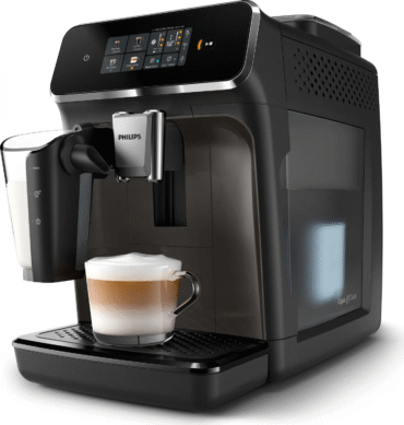 Philips Macchina Caffè Automatica Espresso con Macinacaffè ed Erogatore di Vapore Caffè in Grani colore Nero - Series 2300 LatteGo - EP2334/10