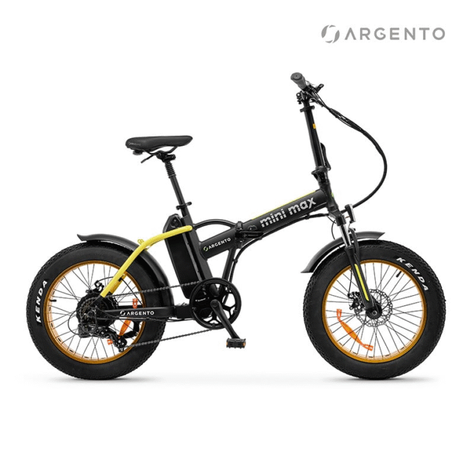 Bicicletta Argento elettrica MiniMax pieghevole 36V/10.4Ah/374Wh/26kg/70km Yellow/Argento