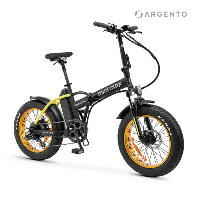 Bicicletta Argento elettrica MiniMax pieghevole 36V/10.4Ah/374Wh/26kg/70km Yellow/Argento - immagine 2