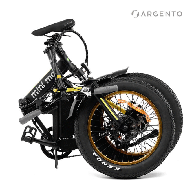 Bicicletta Argento elettrica MiniMax pieghevole 36V/10.4Ah/374Wh/26kg/70km Yellow/Argento - immagine 3