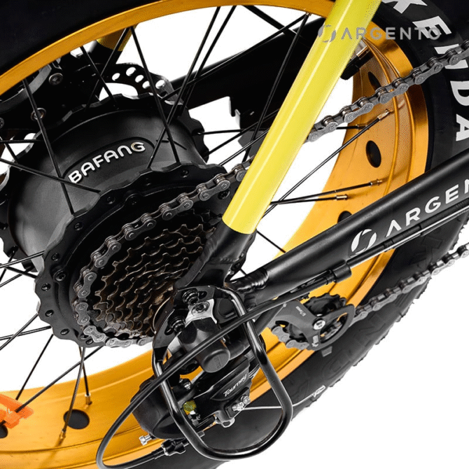 Bicicletta Argento elettrica MiniMax pieghevole 36V/10.4Ah/374Wh/26kg/70km Yellow/Argento - immagine 4