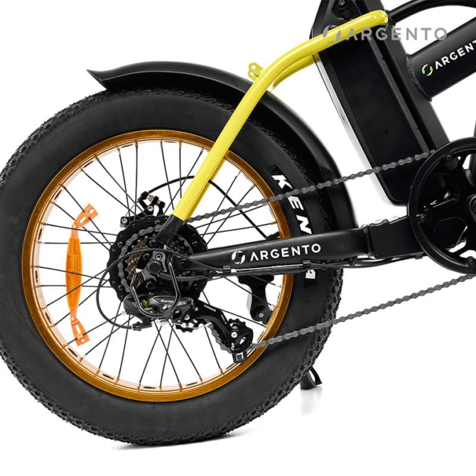 Bicicletta Argento elettrica MiniMax pieghevole 36V/10.4Ah/374Wh/26kg/70km Yellow/Argento - immagine 5