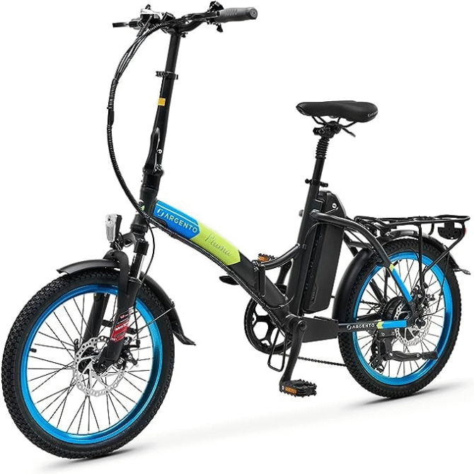 Bici elettrica Argento AR-BI-210001 Foldable E-bike Piuma 20" Blu - immagine 4