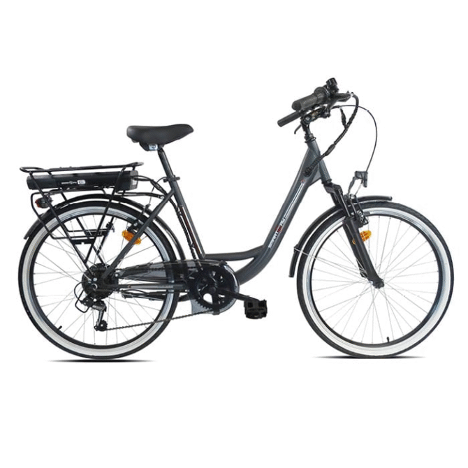 Bicicletta elettrica Smartway C4D4SCG 36V/250W/25km/h/Nero [C4 MATT GREY]