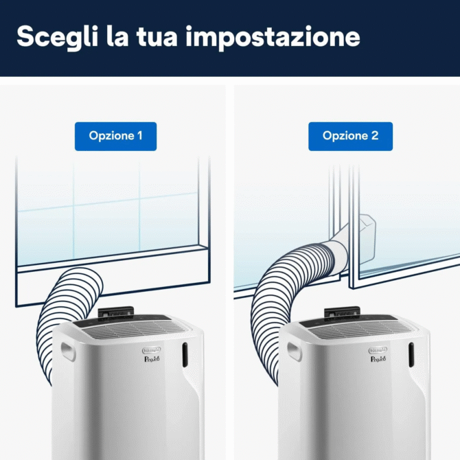 De Longhi Pinguino Condizionatore Portatile 9400 Btu/h Climatizzatore Classe A Funzione Deumidificatore Timer - PAC EM82 - immagine 5